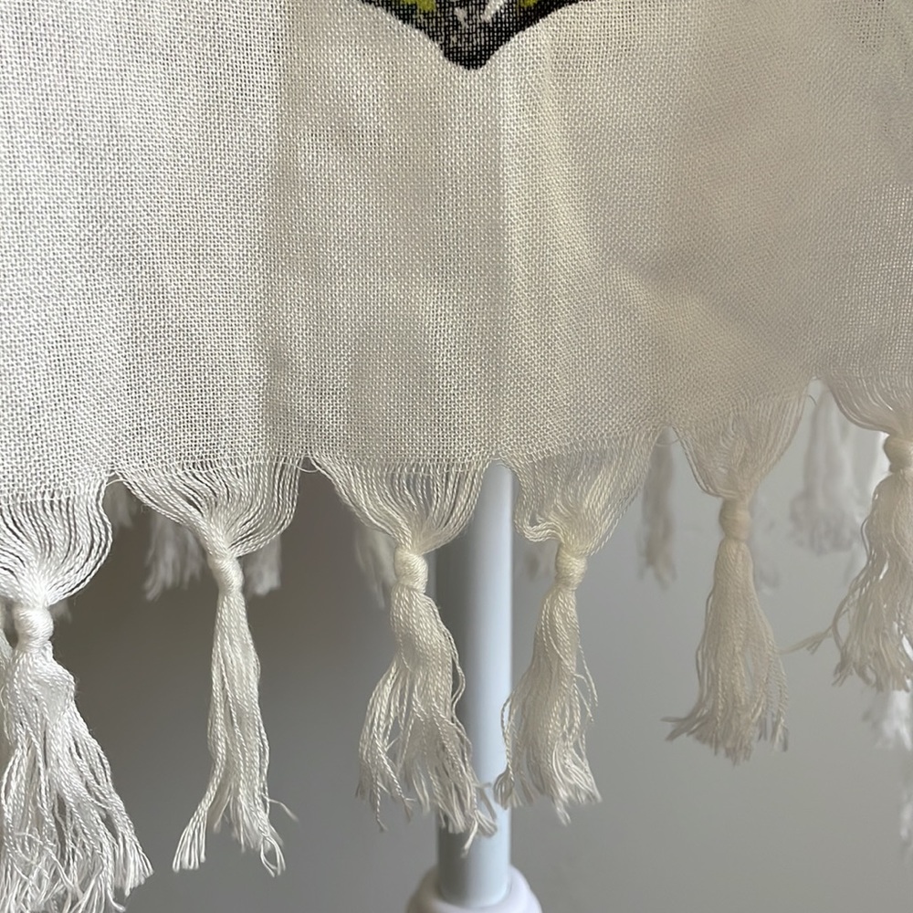 Hand Crafted Boho Festival Floral and Crochet Tassel Swimsuit Cover - Picture 6 of 12